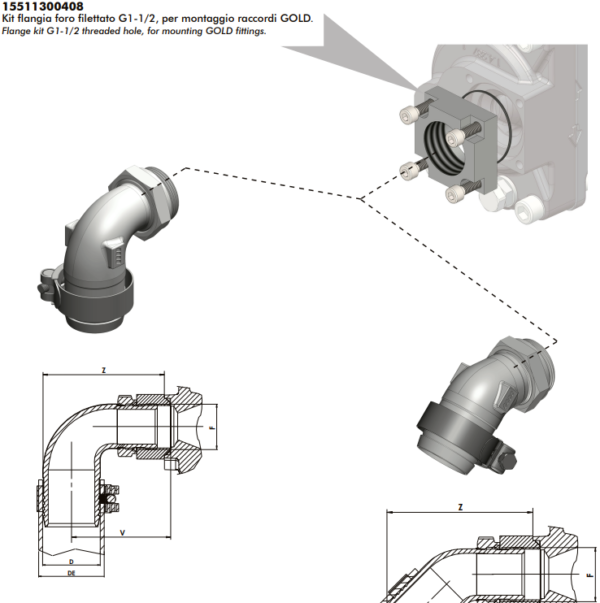 Axiáldugattyús szivattyúhoz ráfolyó adapter (76+76 ccm-hez) - Image 2