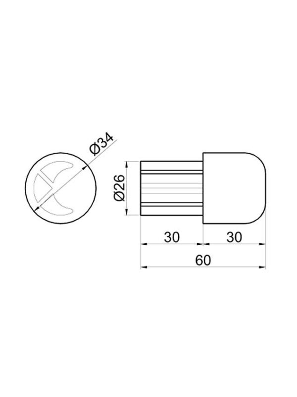 Ponyvafeszítő csőcsatlakozó, felső, d=34 mm csőbe - Image 2