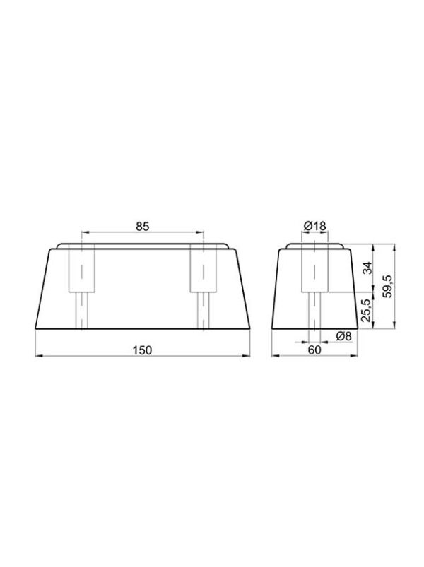 Gumiütköző 150x60x60 mm - Image 2