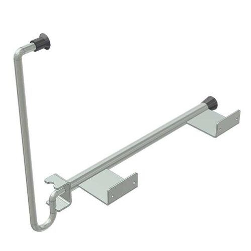 Ajtókitámasztó, l=460 mm, kar=410 mm, horganyzott kivitel