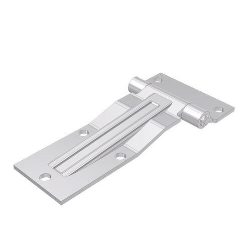 Oldalajtó zsanér, inox kivitelben, Eurowind felirattal,  39+141×55 mm