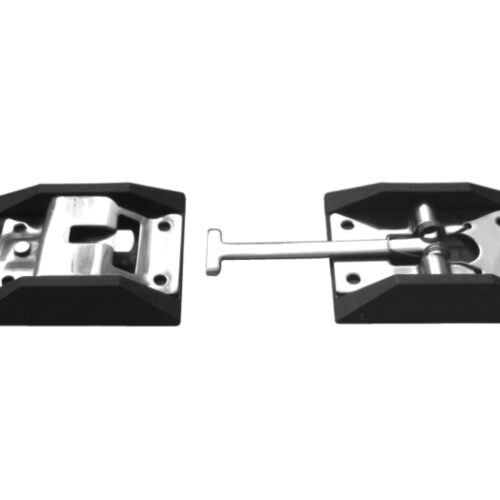 Inox ajtókiakasztó garnitúra, I=92 mm