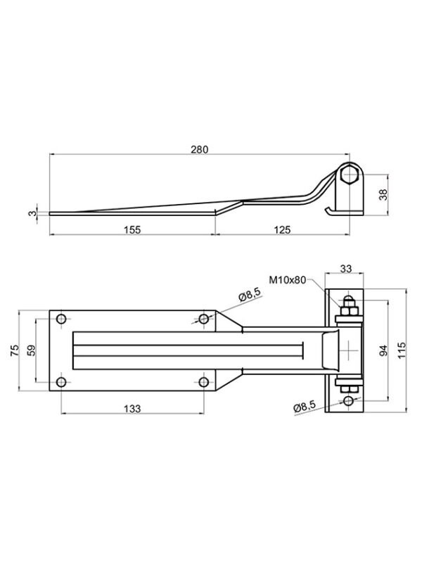 Zsanér 4 pontos 280mm inox+bakkal, Eurowind feliratos - Image 2