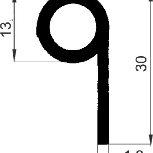 Gumiütköző 14x29x25000mm