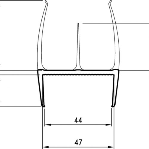 Térelválasztó hűtős gumi 44mm / 2,8m